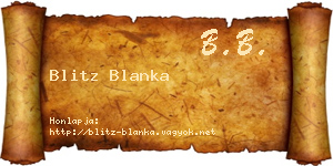 Blitz Blanka névjegykártya